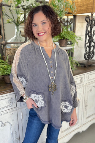 Susan Top Washed Navy