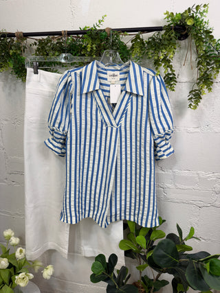 Cynthia Top Blue by Umgee RESTOCK Shirts & Tops Umgee