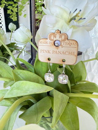 Options Earrings Clear/Silver Earrings Pink Panache