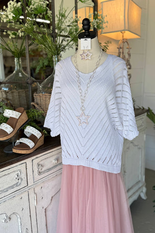 Signature Sweater White Sweater Miss Carla