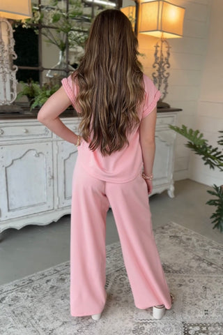 Magnolia Springs Set Baby Pink Top & Pant Set Gigio