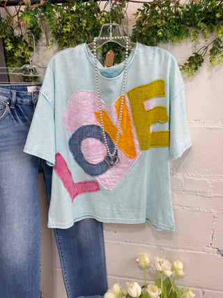 Love On Repeat Sky Blue Shirts & Tops Sage+Fig