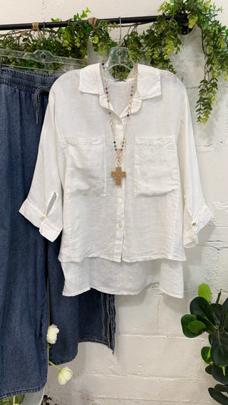 Westbrook Linen Top White