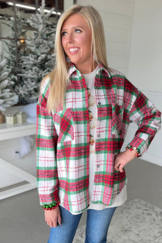 Sequoia Plaid Shacket Red/Green Shirts & Tops She + Sky