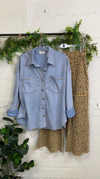 Hometown Top Lt Blue Shirts & Tops Urban Daizy