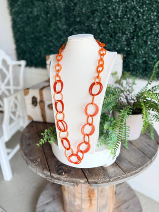 Circle Time Necklace Deep Orange Necklaces L & B Creations
