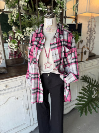 Raleigh Shacket Pink Mix