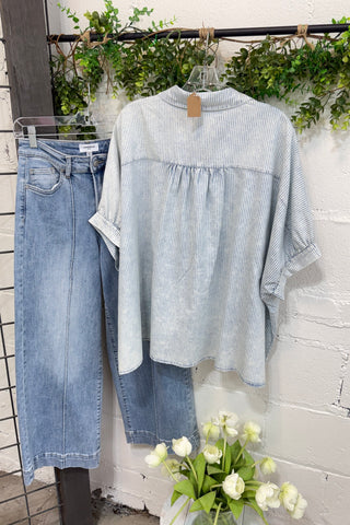 Downtown Top Powder Blue