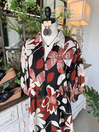 Flora Dress Rust Mix by Umgee Dresses Umgee