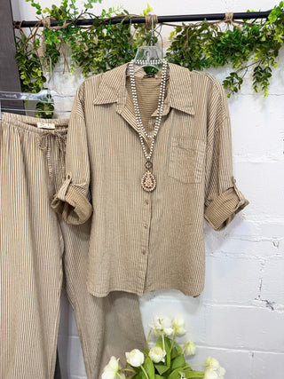 St Pete Top Taupe Shirts & Tops Giada Fashion