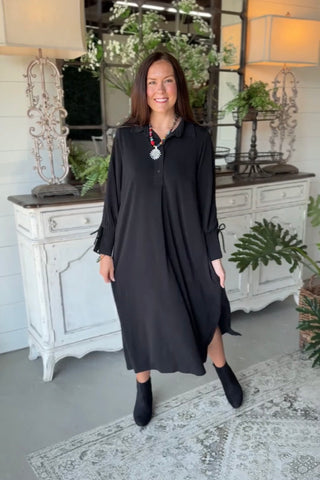 Janet Long Dress Black by Umgee Dresses Umgee