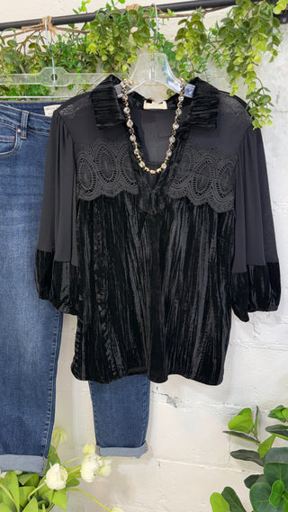Lacy Lady Top Black by Umgee