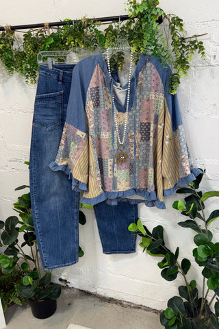 Blue Day Top Denim by Easel Shirts & Tops Easel