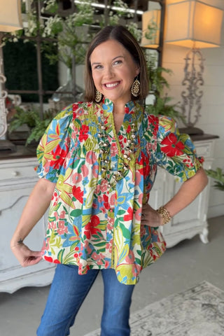 Cammie Top Cream Mix by Umgee Shirts & Tops Umgee
