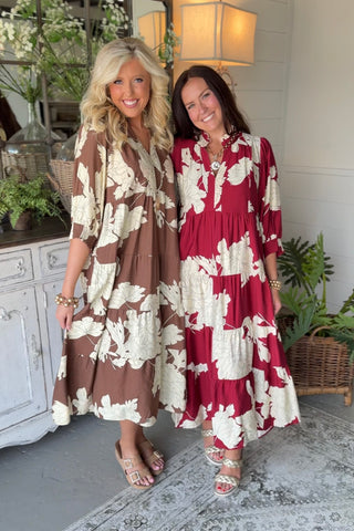 Tiana Long Dress Burgundy by Umgee