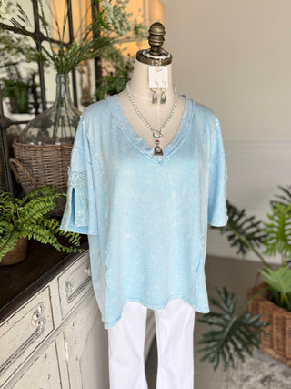 Amy Top Baby Blue Shirts & Tops J Her