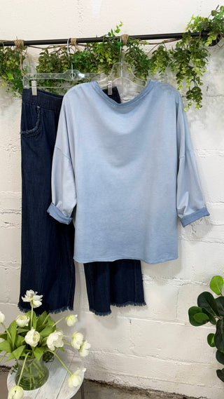 Darby Top Lt Blue Shirts & Tops MuMu