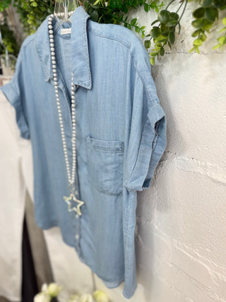 Babs Top Lt Denim Shirts & Tops Be Cool