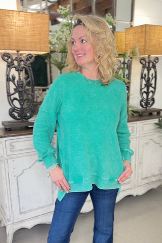 Yes Girl Kelly Green Shirts & Tops Zenana