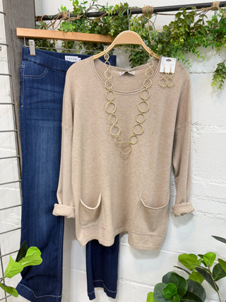 Sakina Sweater Light Mocha RESTOCK Soon sweater Zenana