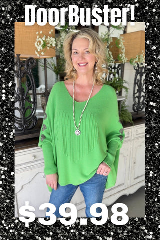 Pleating Heart Lime Green