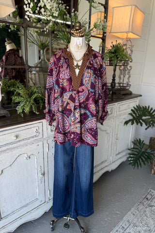 Jennifer Top Plum by Umgee Shirts & Tops Umgee