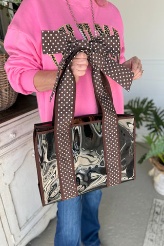 Case Mate Espresso Polka Dot Bow Tote Case Mate