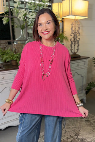 Cherished Top Hot Pink Shirts & Tops Heimish USA