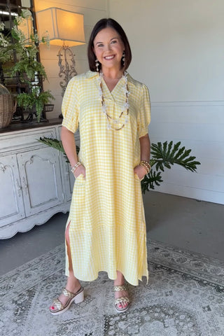 Cotton State Midi Dress Lemon by Umgee Dresses Umgee