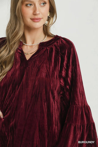 Flutter Top Burgundy by Umgee Shirts & Tops Umgee