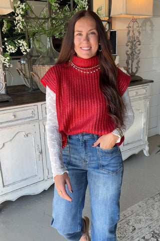 Venue Sweater Red Sweater She + Sky
