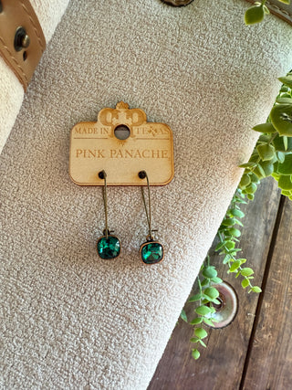 Cassidy Earrings Bronze/Emerald by Pink Panache Pink panache