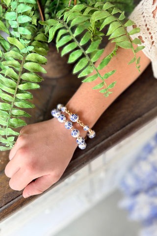 Patsy Bracelet Set Blue Floral Bracelets Chic Cool