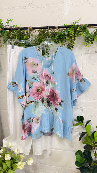 Beautiful Floral City Baby Blue Prospero