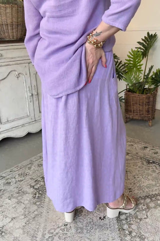 Bernice Linen Skirt Lavender Skirt Sole Luna
