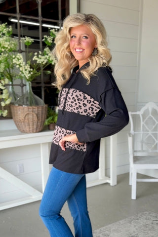 Zelda Black Leo Shirts & Tops Heimish USA