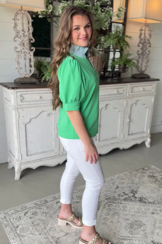 Natasha Top Apple Green by Umgee Shirts & Tops Umgee