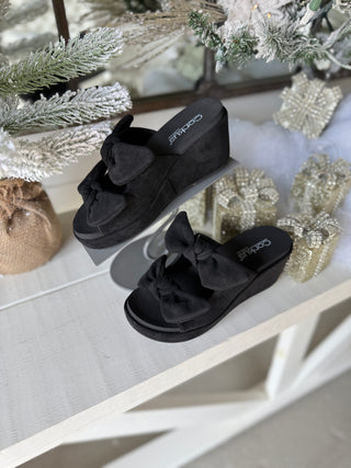 Bowed Up Wedges Leopard by Corky's Shoes Corky's Footwear