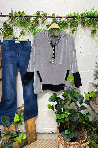 Camden Stripe Black Shirts & Tops Heimish USA