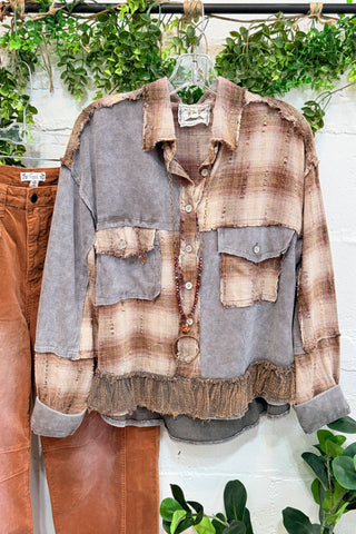 Lucky Break Shacket Grey by POL Shacket Pol Clothing