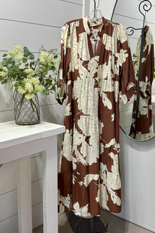 Tiana Long Dress Brown by Umgee