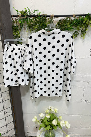 Polly Short Set White Black Short Set Oddi