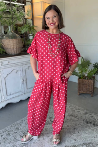 Continental Pants Red Pants Acqua & Limone