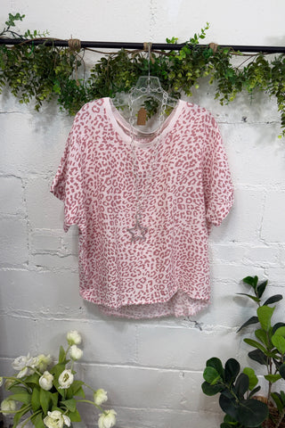 Cool Cat Linen Top Blush Shirts & Tops Miss Carla