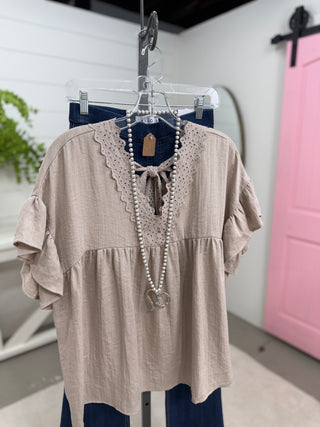 East Coast Top Beige Shirts & Tops Miss Carla