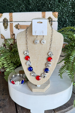 Bedazzled Necklace Silver USA
