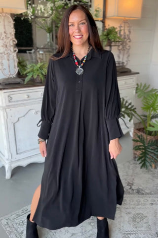 Janet Long Dress Black by Umgee Dresses Umgee