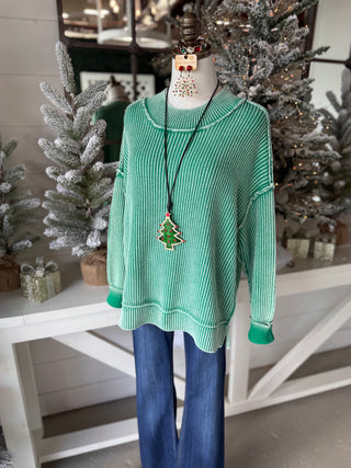 Chelsea Kelly Green sweater Zenana