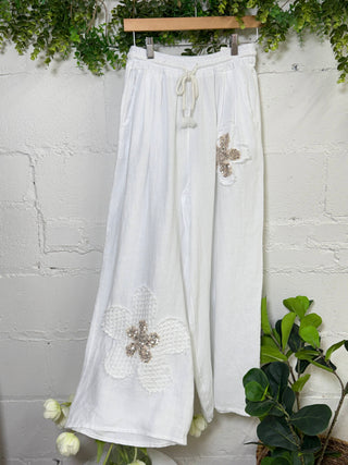 Spring Bling Pants White Pants New Afeis