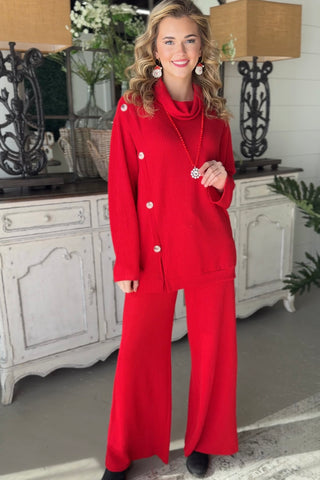 Lavish Pant Set Red Top & Pant Set Dear Scarlett